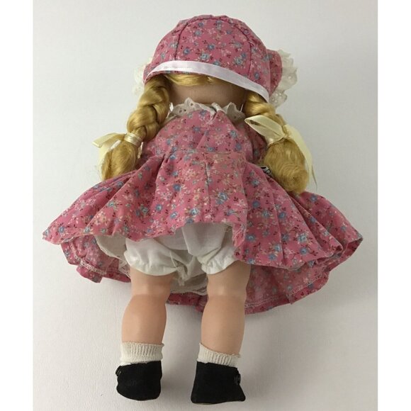 Rothschild Doll Co. Vinyl Jointed 1985 Blonde Braids Green Eyes 11” Floral Dress - Picture 15 of 16